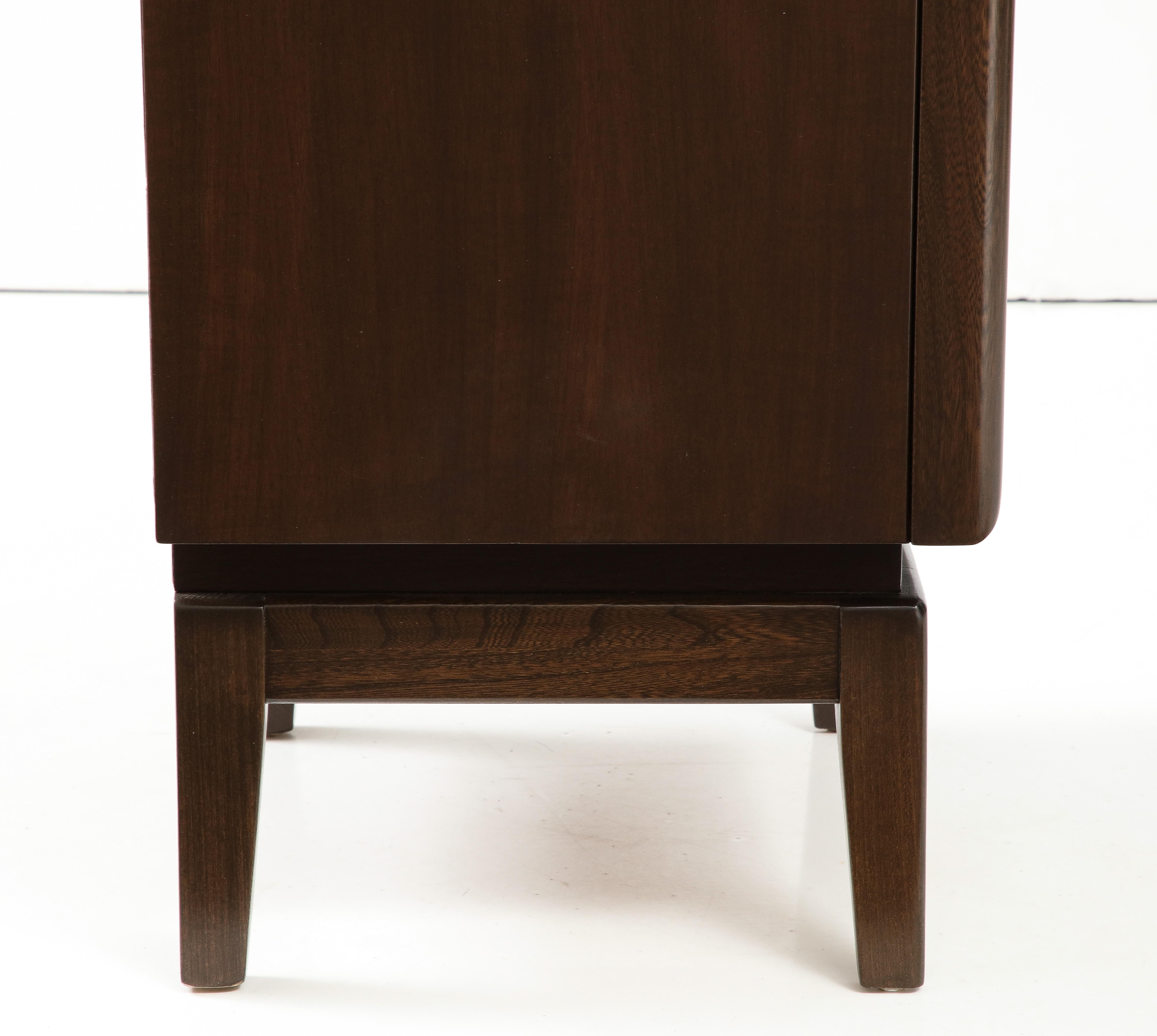 Sculptural Diamond Front Walnut Nightstands For Sale 4