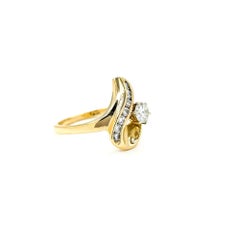 Sculptural Diamond Ring in 14k Yellow Gold