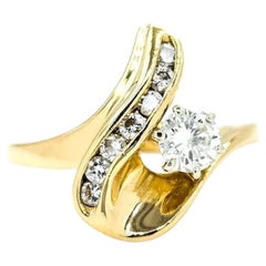 Sculptural Diamond Ring in 14k Yellow Gold