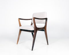 Sculptural Dining Arm Chairs in the Style of Gio Ponti Walnut