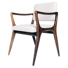 Sculptural Dining Arm Chairs in the Style of Gio Ponti Walnut