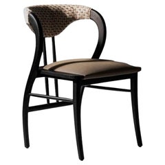 Sculptural Dining Chair in Ashwood Frame & Fabric Upholstery
