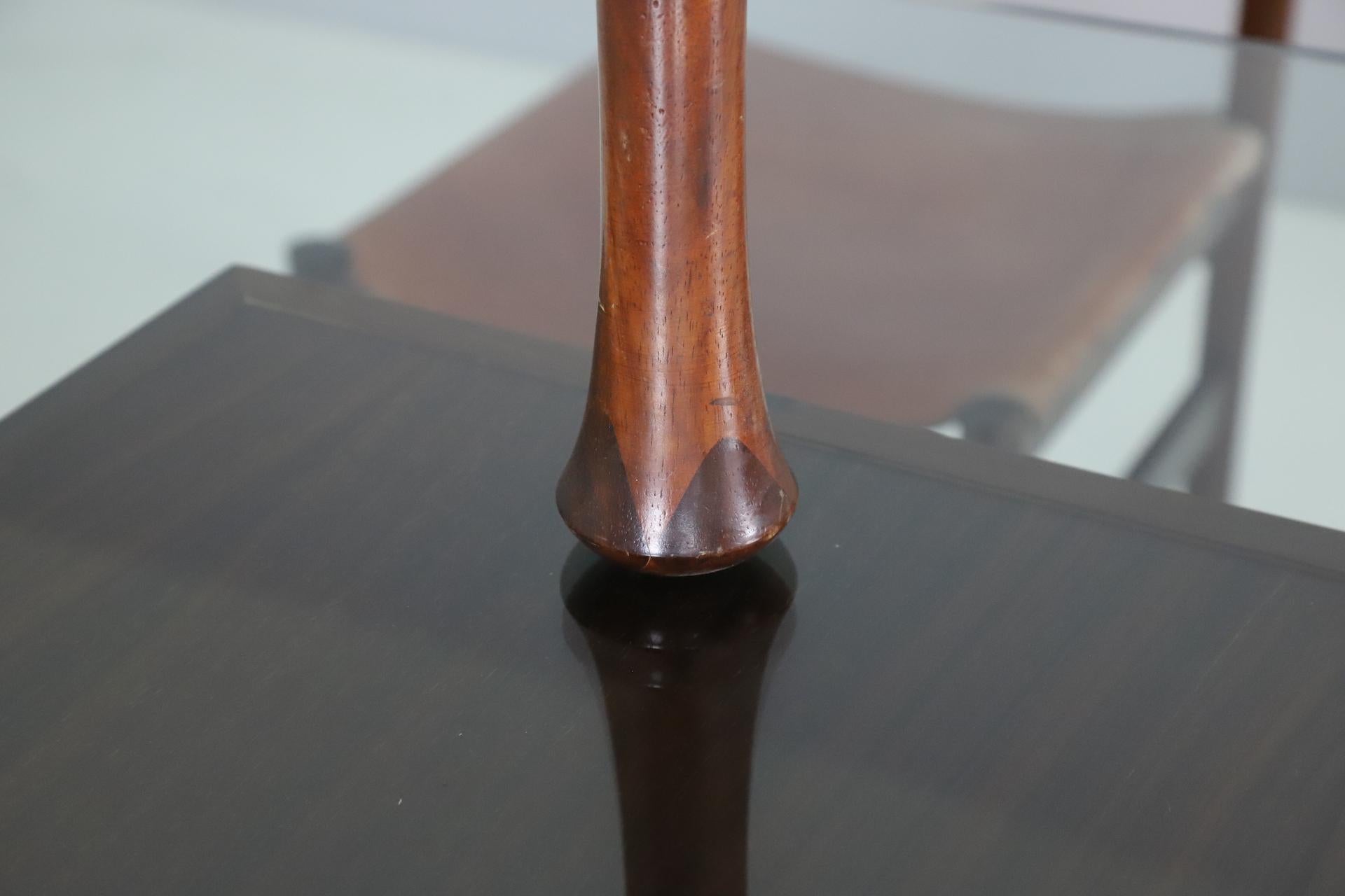 Juego de comedor escultural de Luciano Frigerio en cuero y caoba, Italia Años 70 6