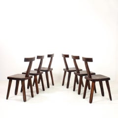 Sculptural Dining T-Chairs by Olavi Hanninen Set of 6