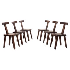Sculptural Dining T-Chairs by Olavi Hanninen Set of 6