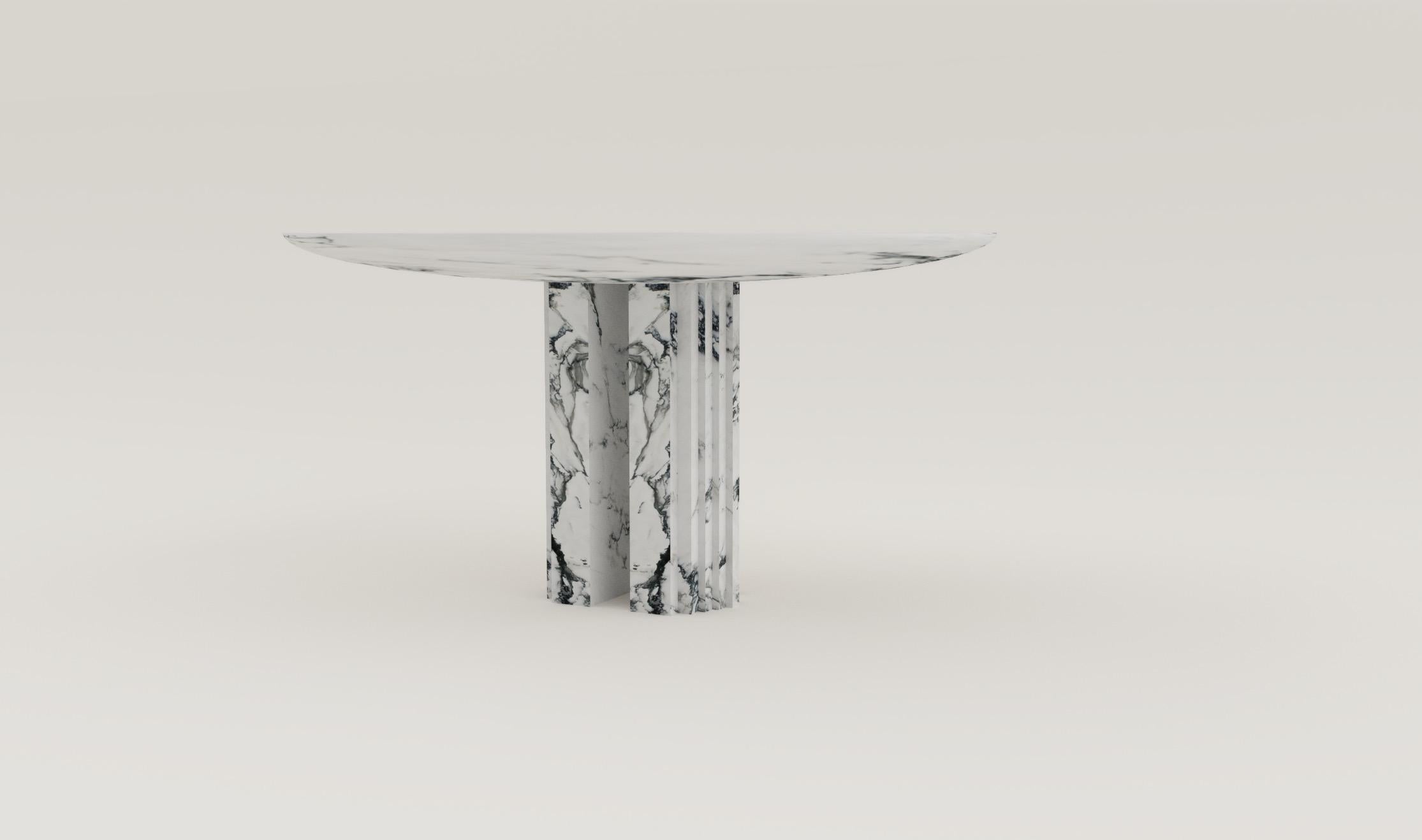 Table de salle à manger 0024c en marbre Paonazzo de l'artiste Desia Ava en vente 1