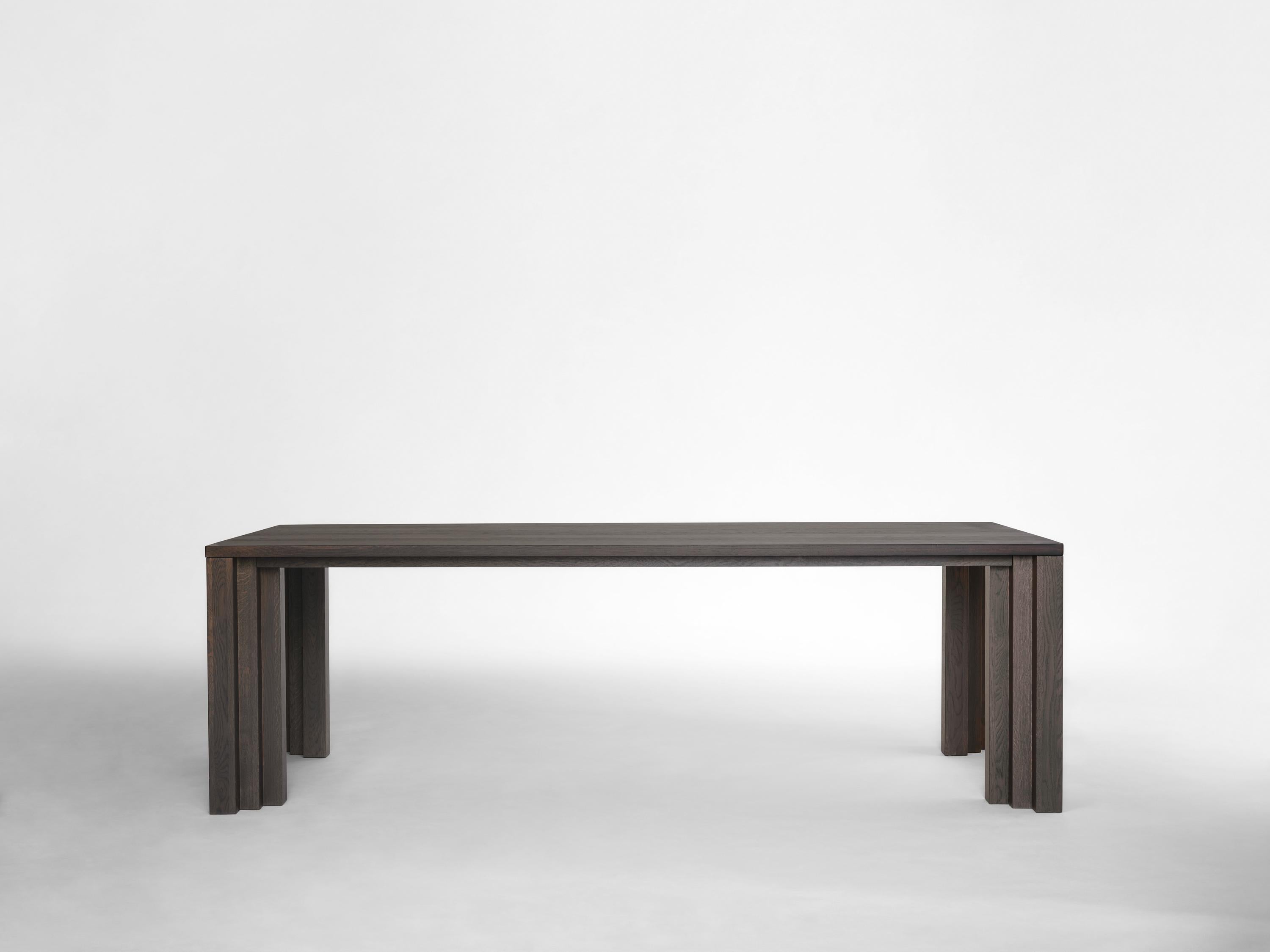 Brutalist Sculptural Dining Table - Cadence in Natural Light Oak Solid Oak For Sale