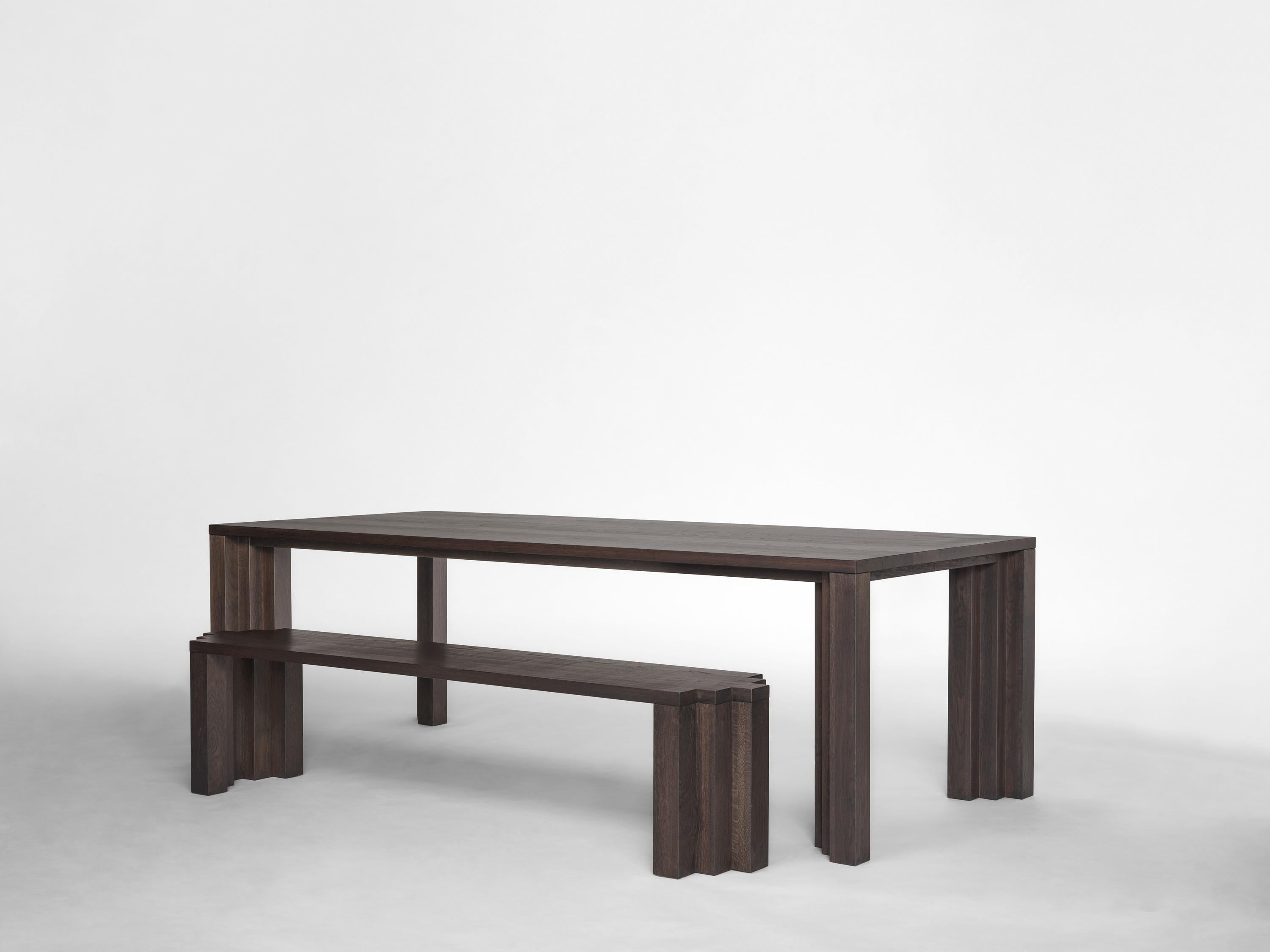 Contemporary Sculptural Dining Table - Cadence in Natural Light Oak Solid Oak For Sale