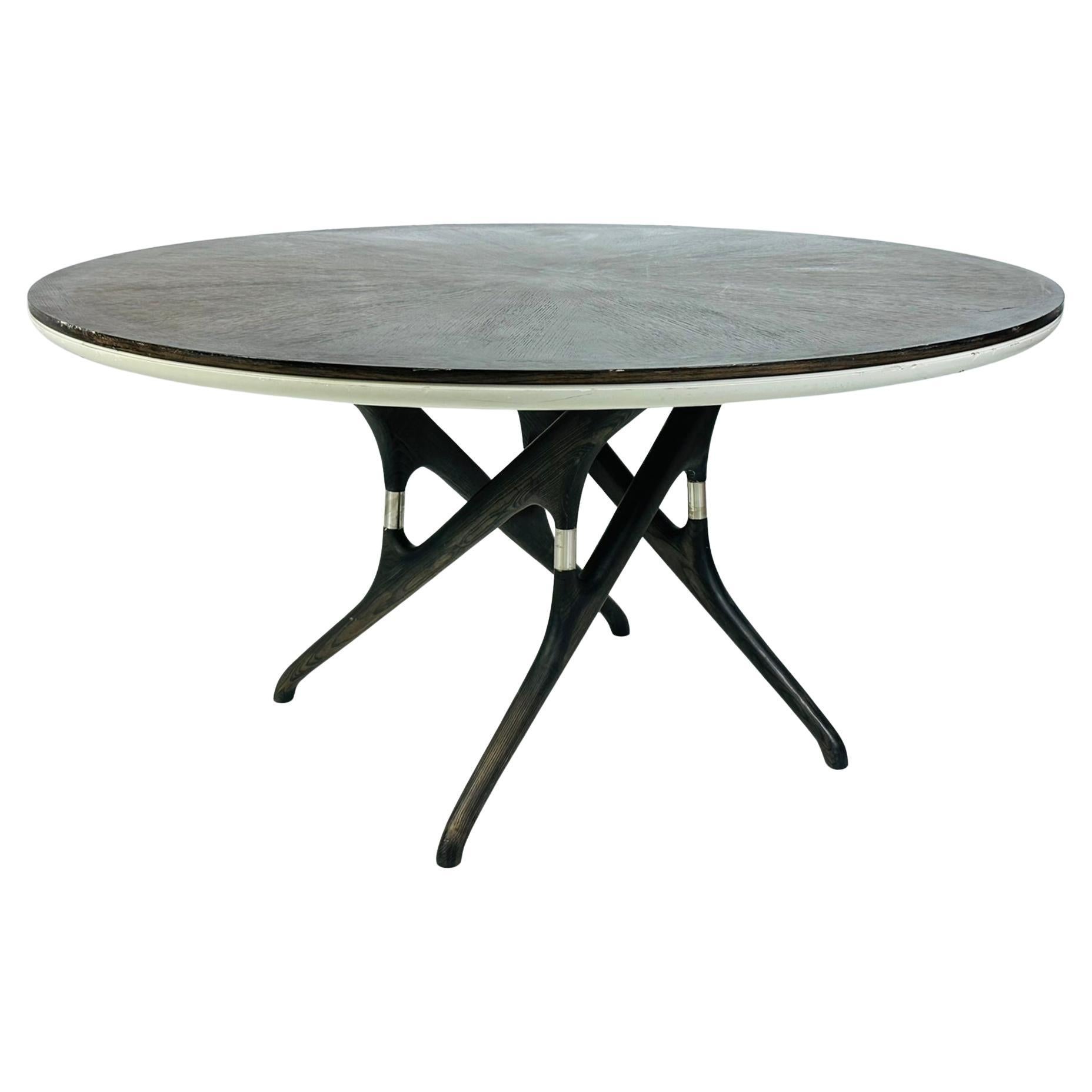 Tavolo da pranzo scultoreo in Wood Oak Gray