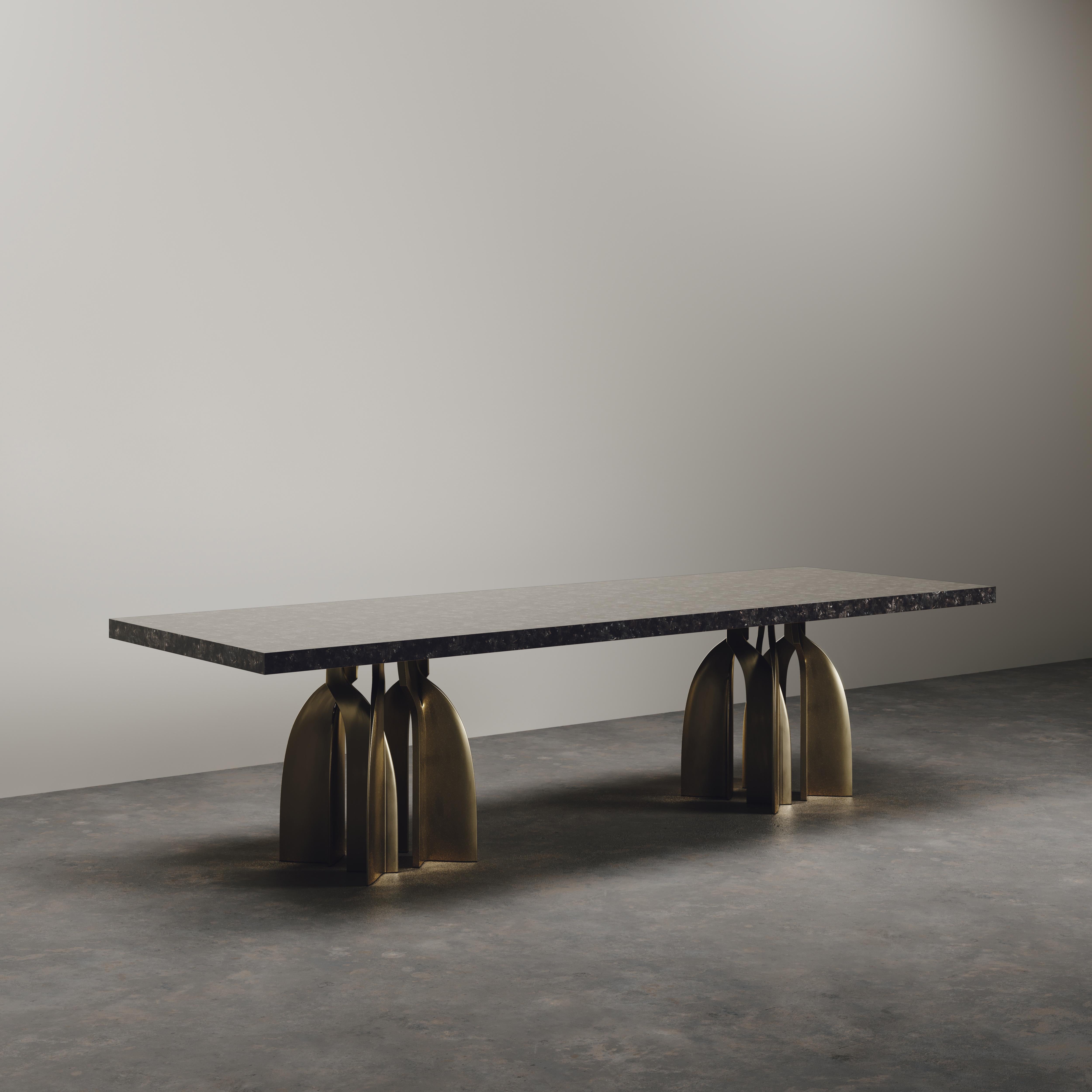 Sculptural Dining Table in Shagreen & Stainless Steel by Kifu Paris For Sale 6