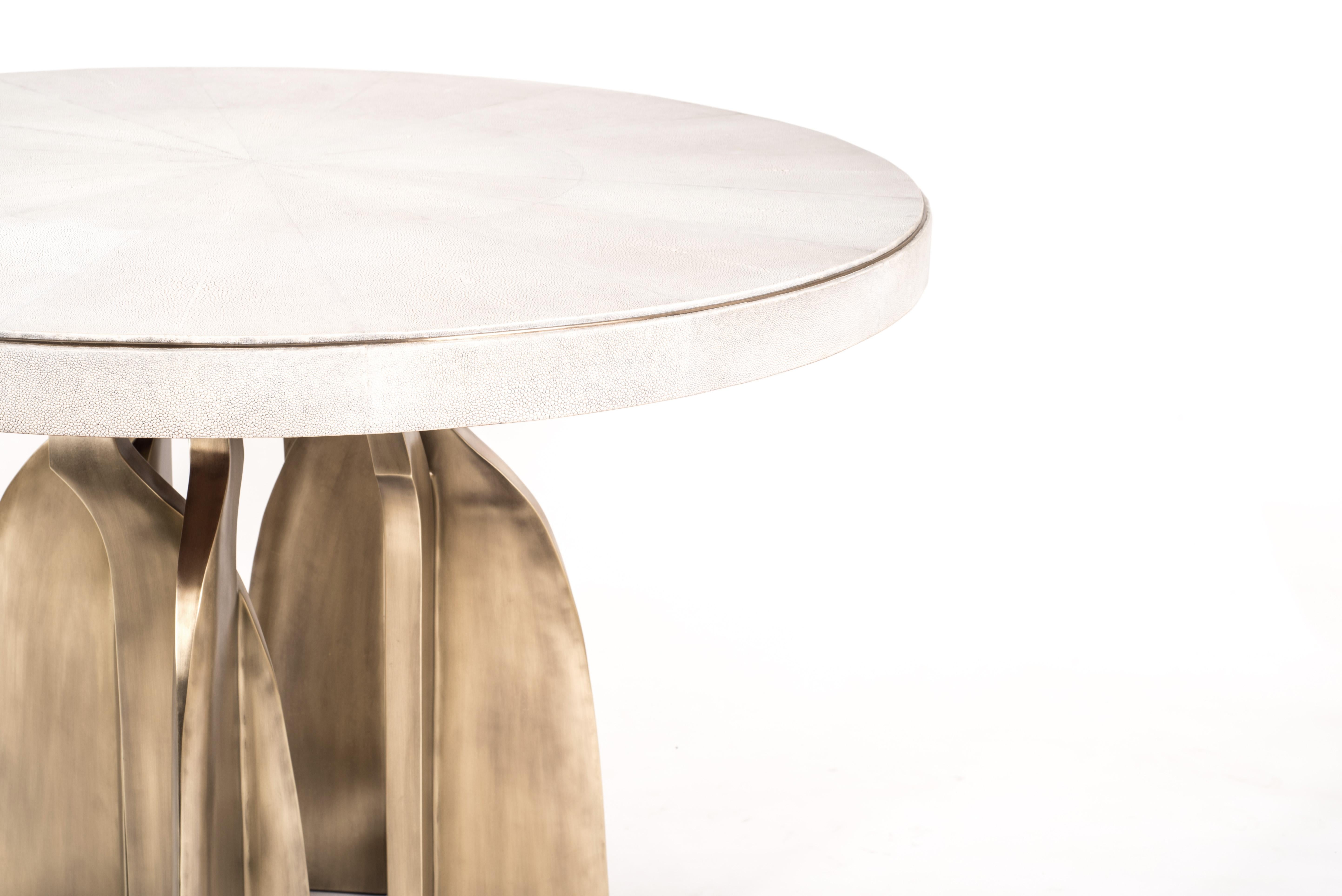 Sculptural Dining Table in Shagreen & Stainless Steel by Kifu Paris For Sale 11