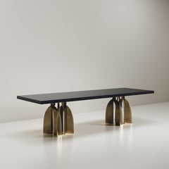 Sculptural Dining Table in Shell & Bronze Patina Brass by Kifu Paris