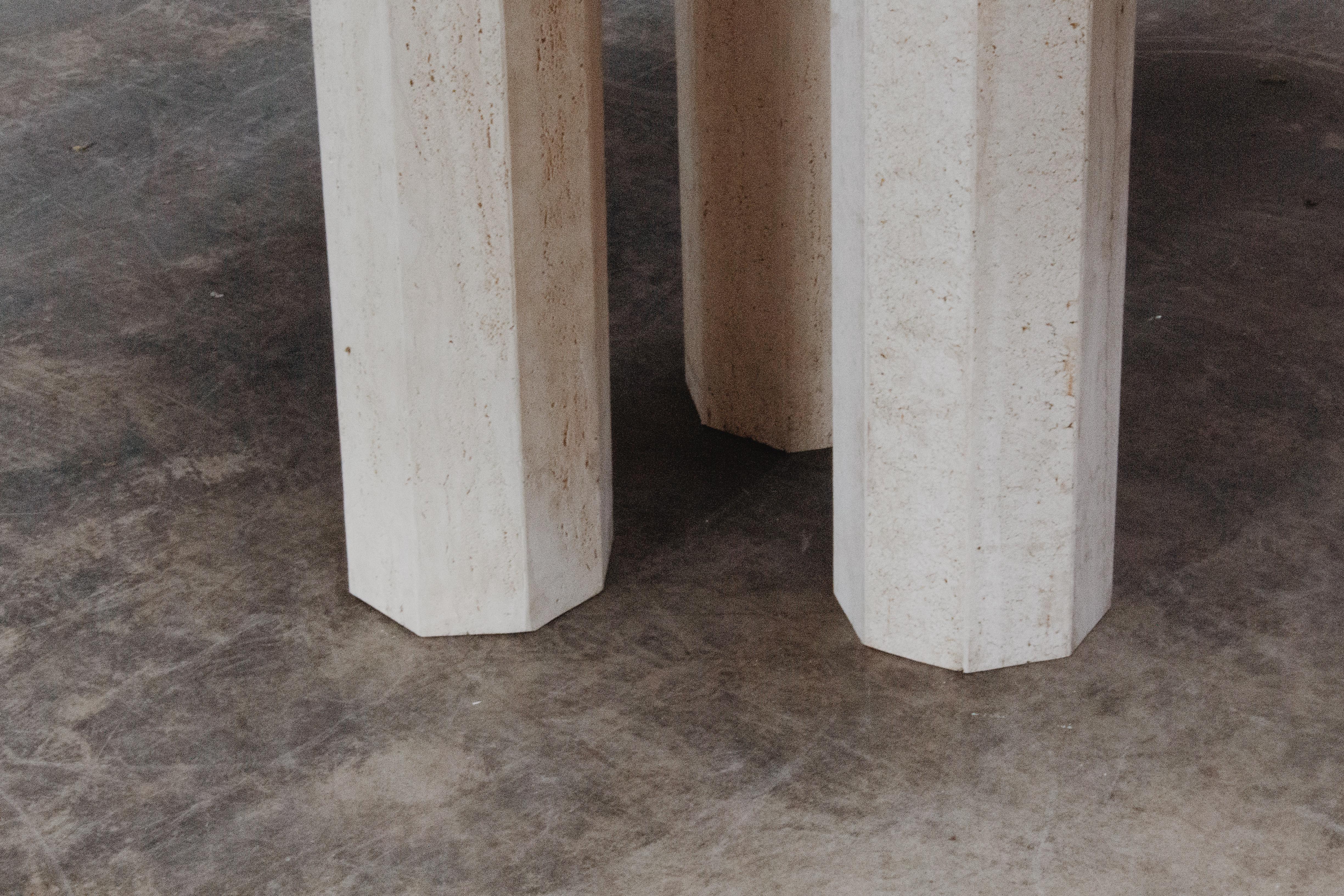 Sculptural Dining Table in Travertine, Italy, 1975 4