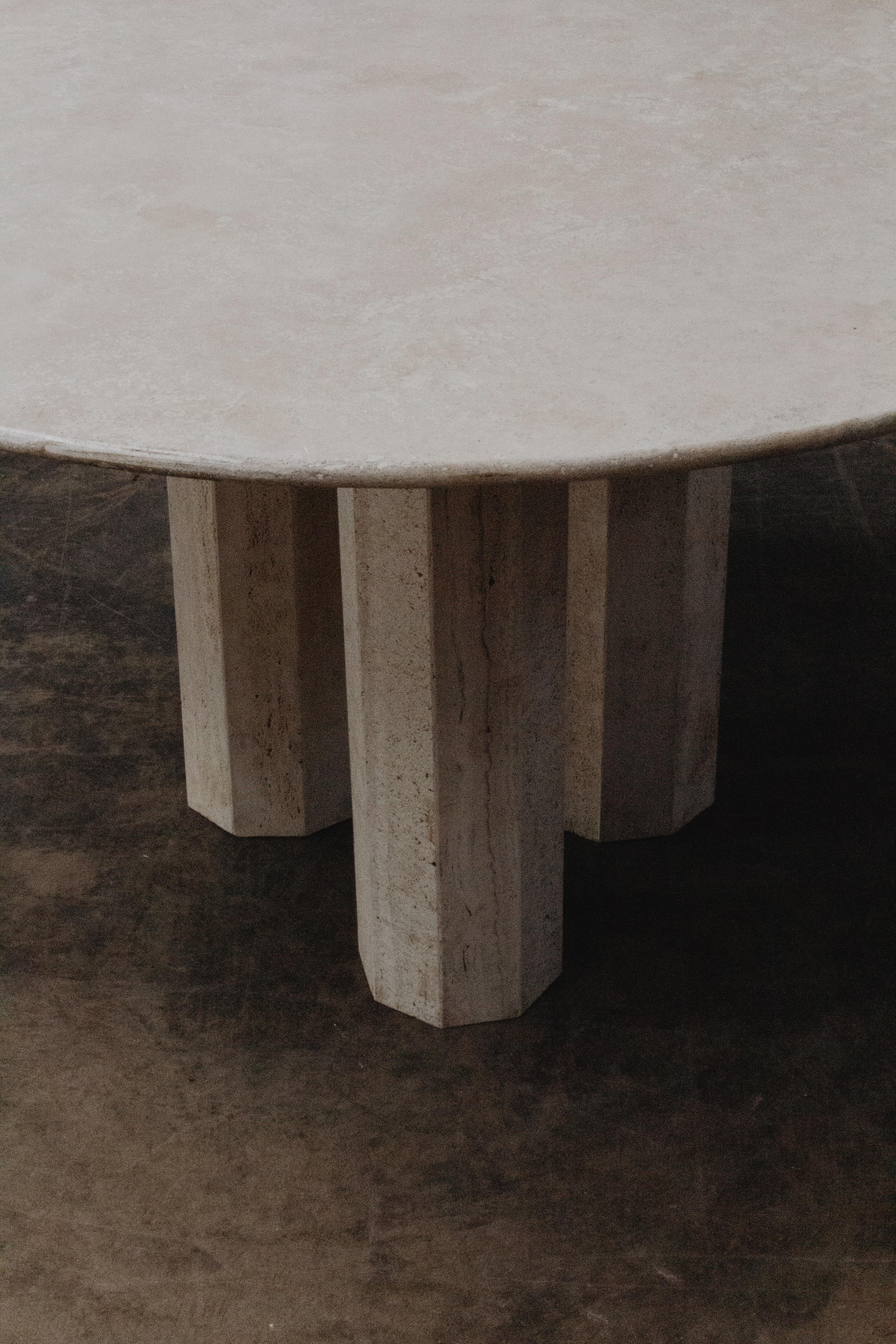 Sculptural Dining Table in Travertine, Italy, 1975 2