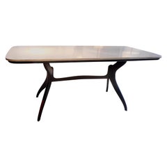 Sculptural Dining Table with a Marble Top Attributed to Ico Parisi, Italy, 1950