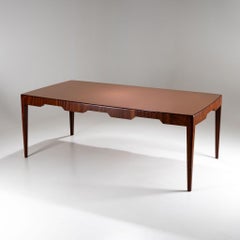 Sculptural Dining Table with Glass Top, Italy, Mid-20th Century
