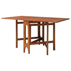 Sculptural Dining Table with Two Drop Leaves in Teak, Denmark, 1960
s