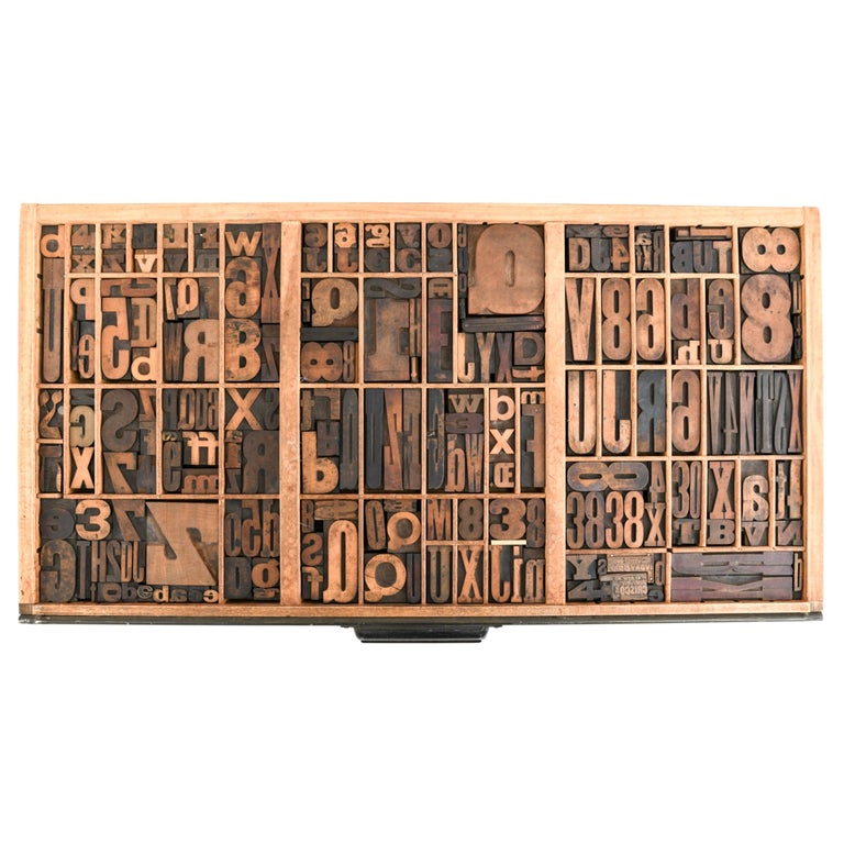 Sculptural Display Printing Blocks in Tray For Sale at 1stDibs