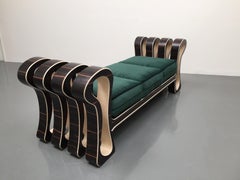 Chaise longue del XXI secolo "D'Ivan", noce marrone e acero di Ivan Paradisi