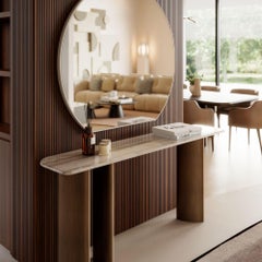 Sculptural Dolomites Console in Wood and Marble, Handmade by Stylish Club