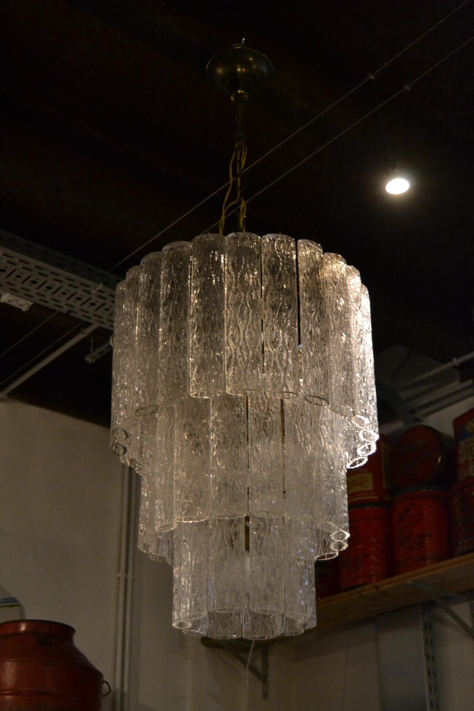 Lustre sculptural Doria avec 50 tubes en verre d'art, années 1960, Allemagne 5