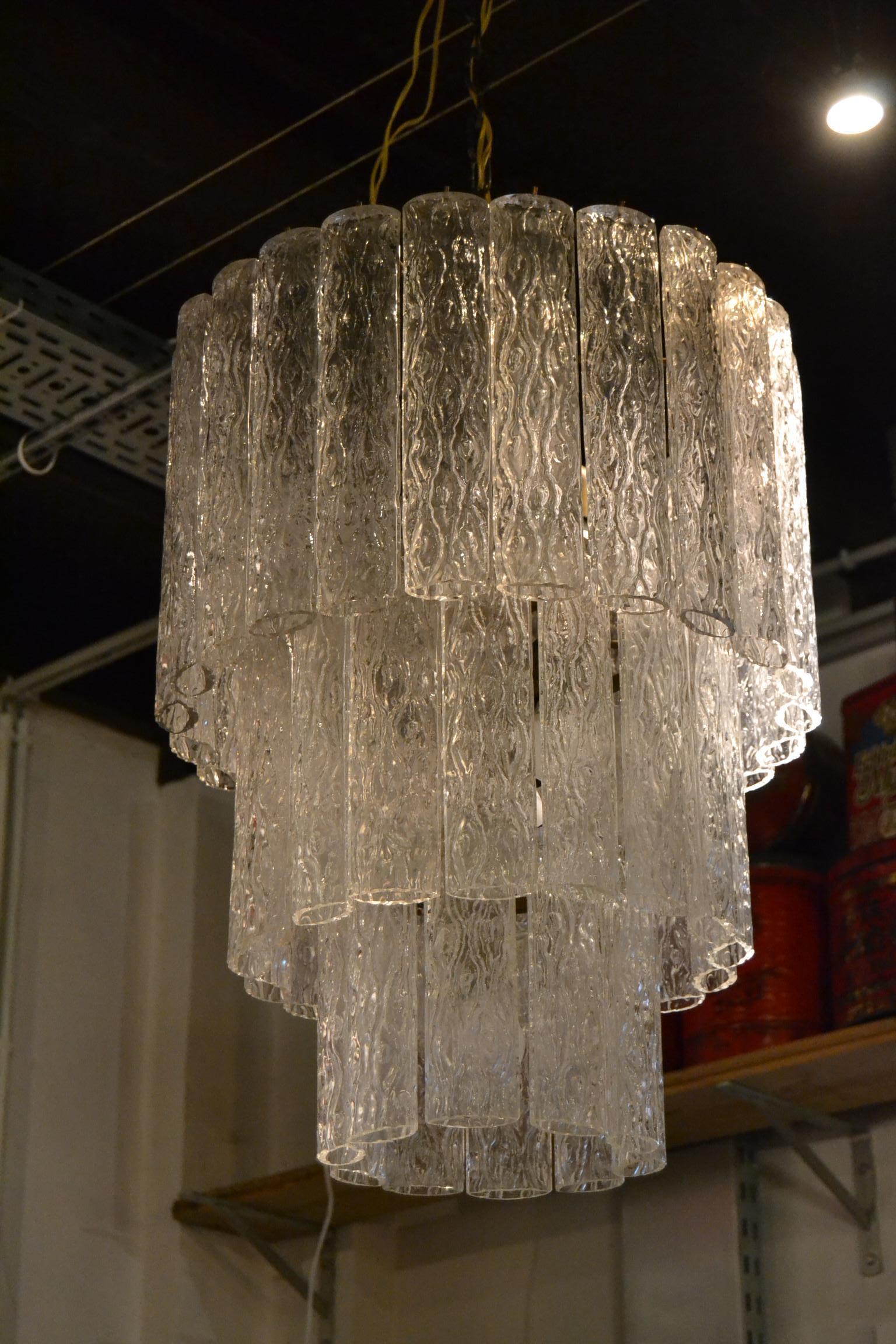 Lustre sculptural Doria avec 50 tubes en verre d'art, années 1960, Allemagne 13