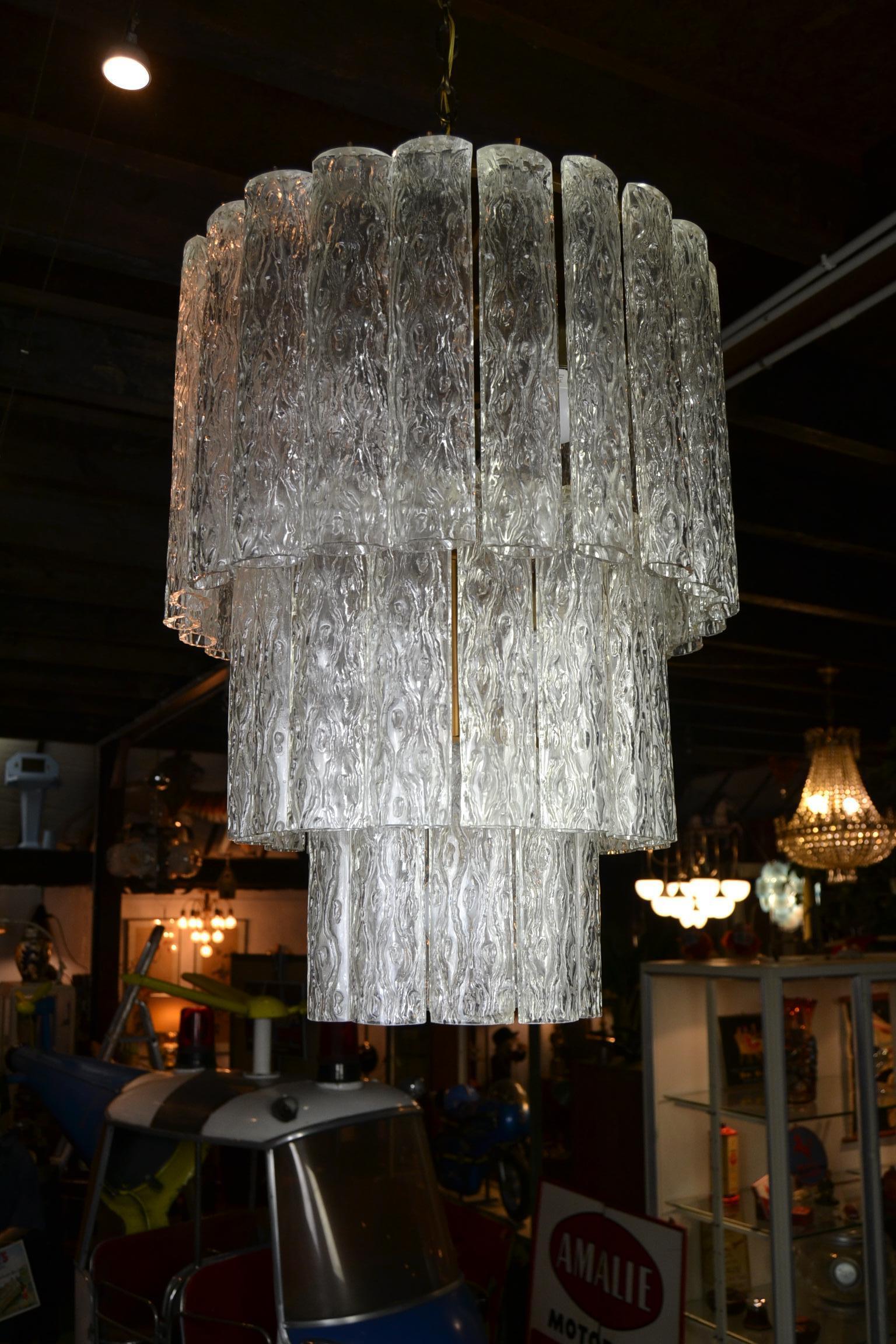 Mid-Century Modern Lustre sculptural Doria avec 50 tubes en verre d'art, années 1960, Allemagne