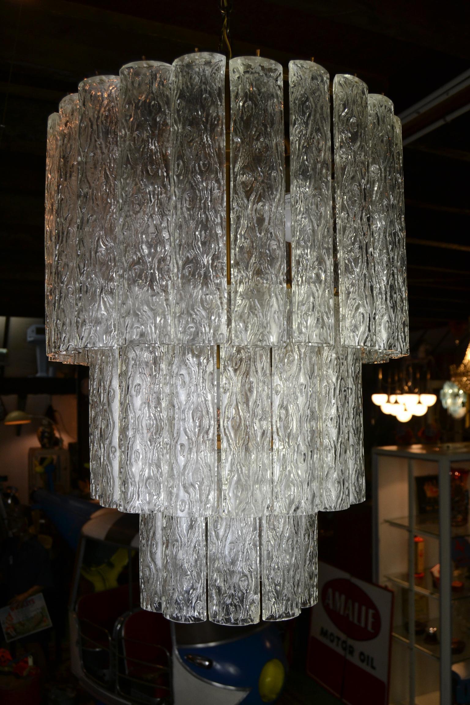 Allemand Lustre sculptural Doria avec 50 tubes en verre d'art, années 1960, Allemagne
