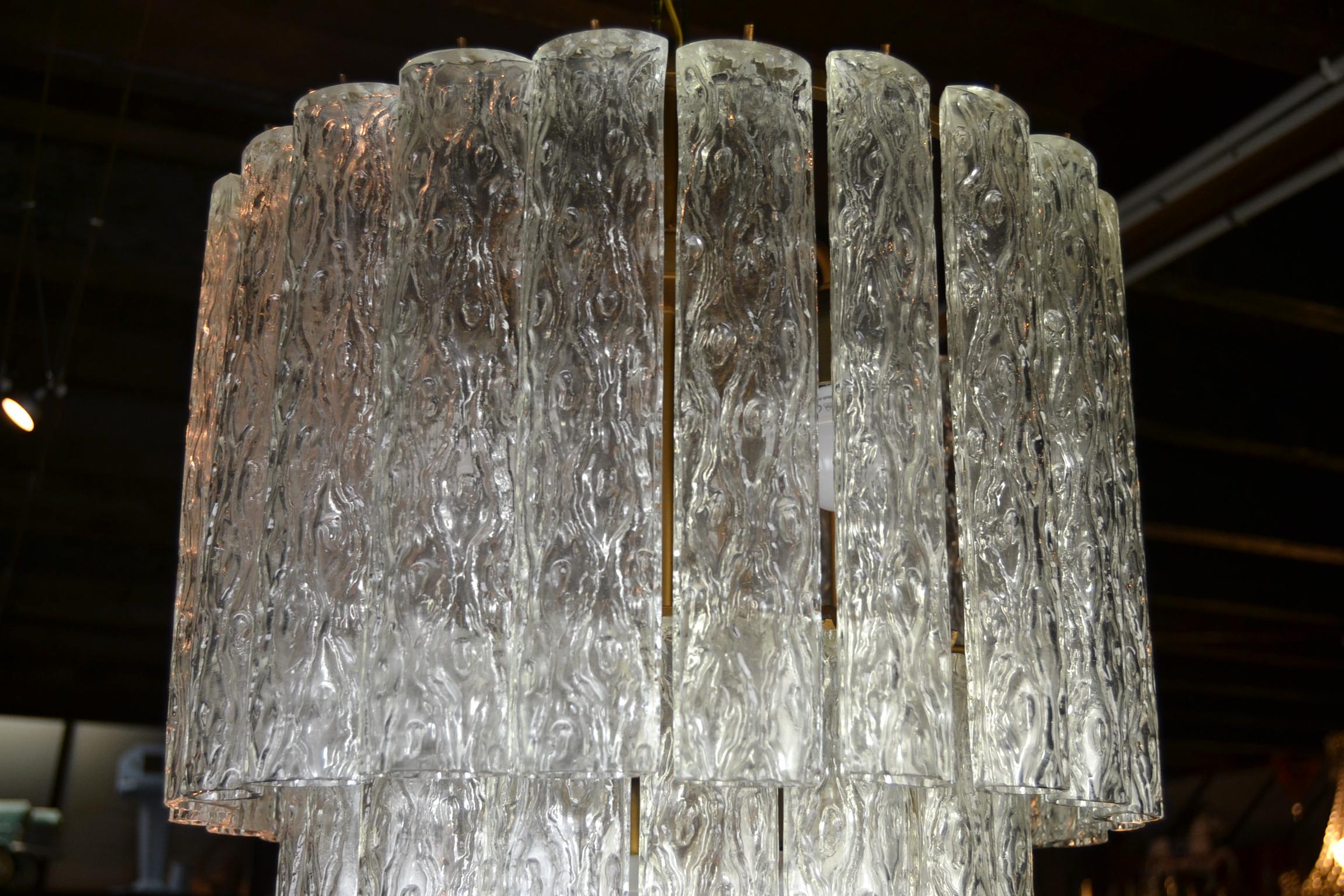 Lustre sculptural Doria avec 50 tubes en verre d'art, années 1960, Allemagne Bon état à Retie, BE