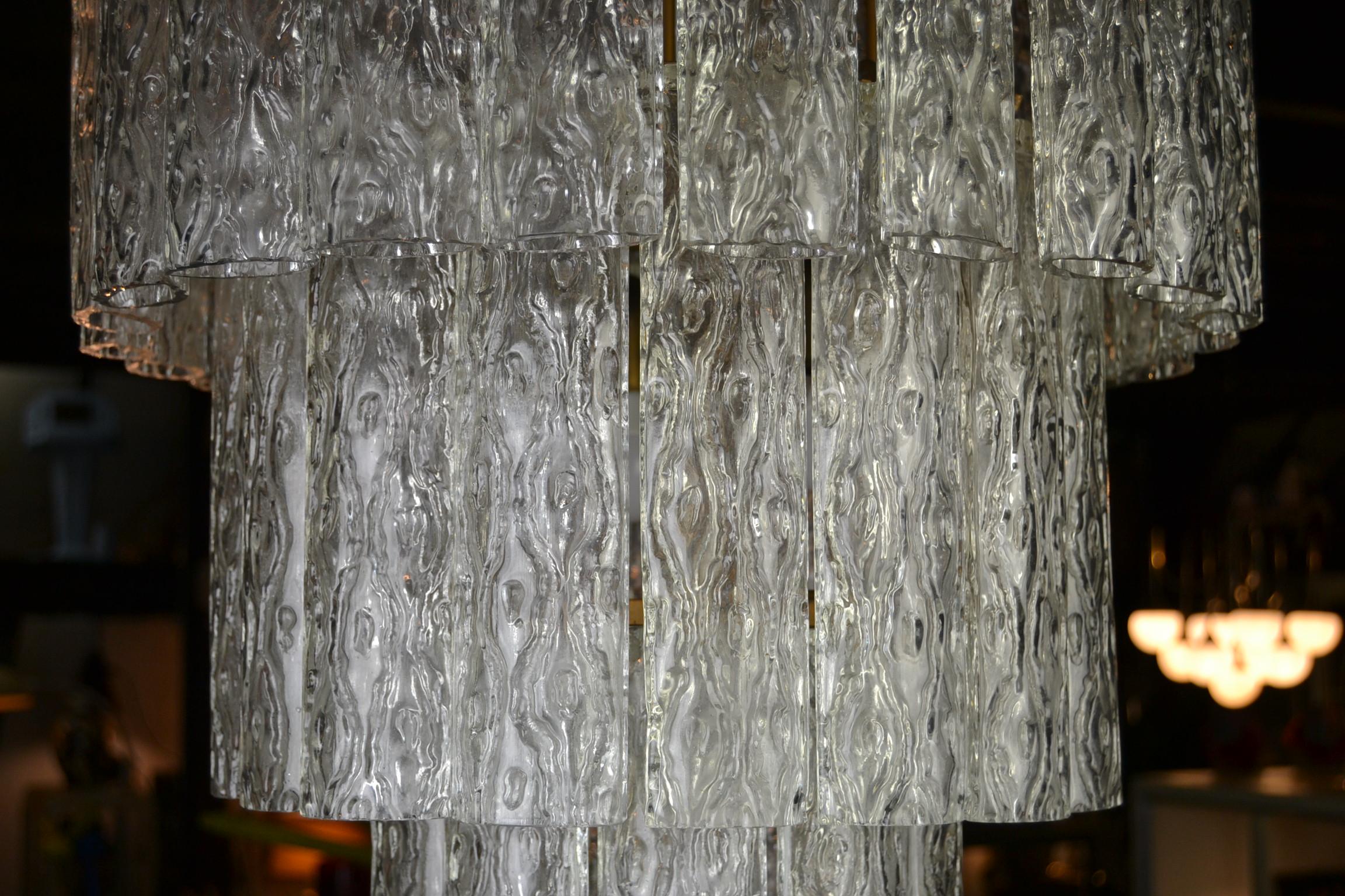 20ième siècle Lustre sculptural Doria avec 50 tubes en verre d'art, années 1960, Allemagne