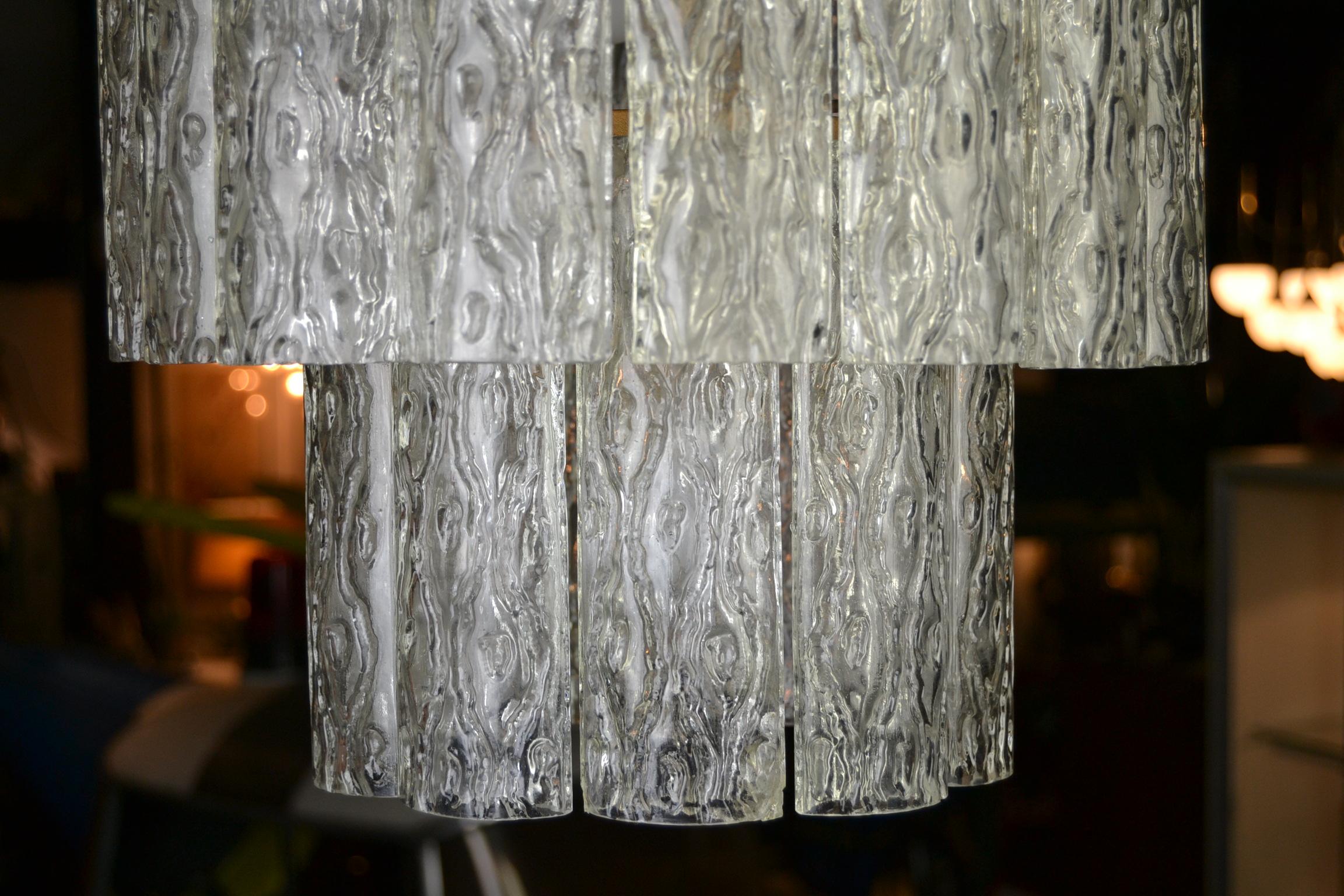 Laiton Lustre sculptural Doria avec 50 tubes en verre d'art, années 1960, Allemagne