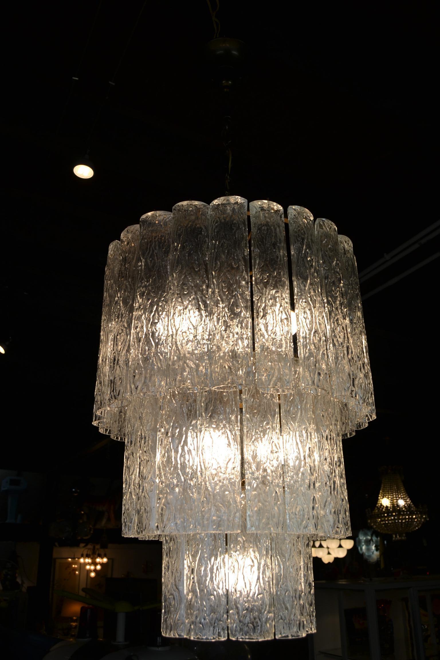 Lustre sculptural Doria avec 50 tubes en verre d'art, années 1960, Allemagne 1