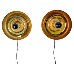 Appliques murales sculpturales Doria Donut encastrées Lampes en verre de Murano - Lot de 2