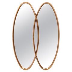 Sculptural Double Oval Gilt Mirror