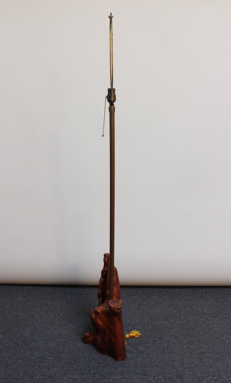 Sculptural Driftwood and Brass Floor Lamp For Sale at 1stDibs