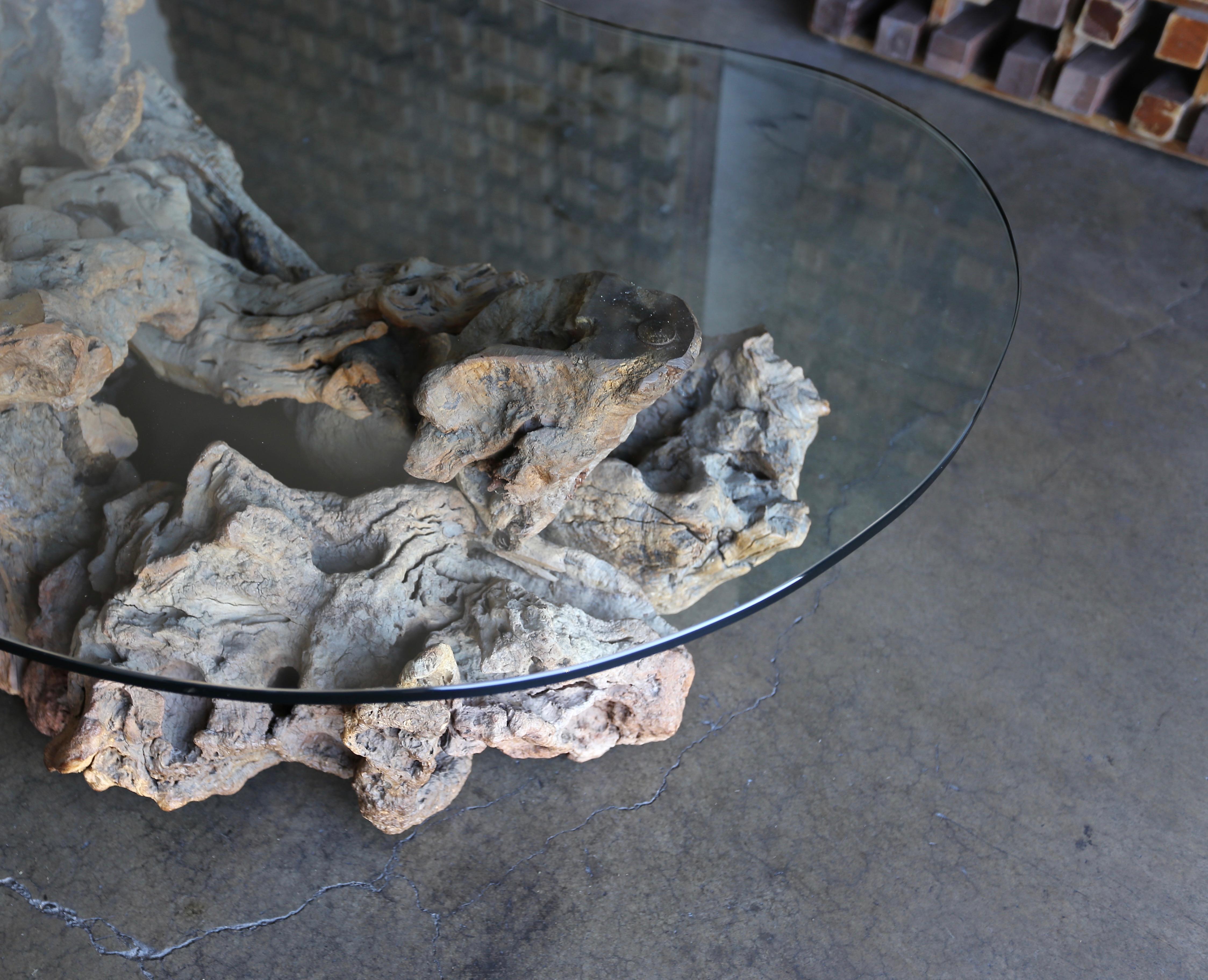 Sculptural Driftwood Coffee Table In Good Condition In Costa Mesa, CA