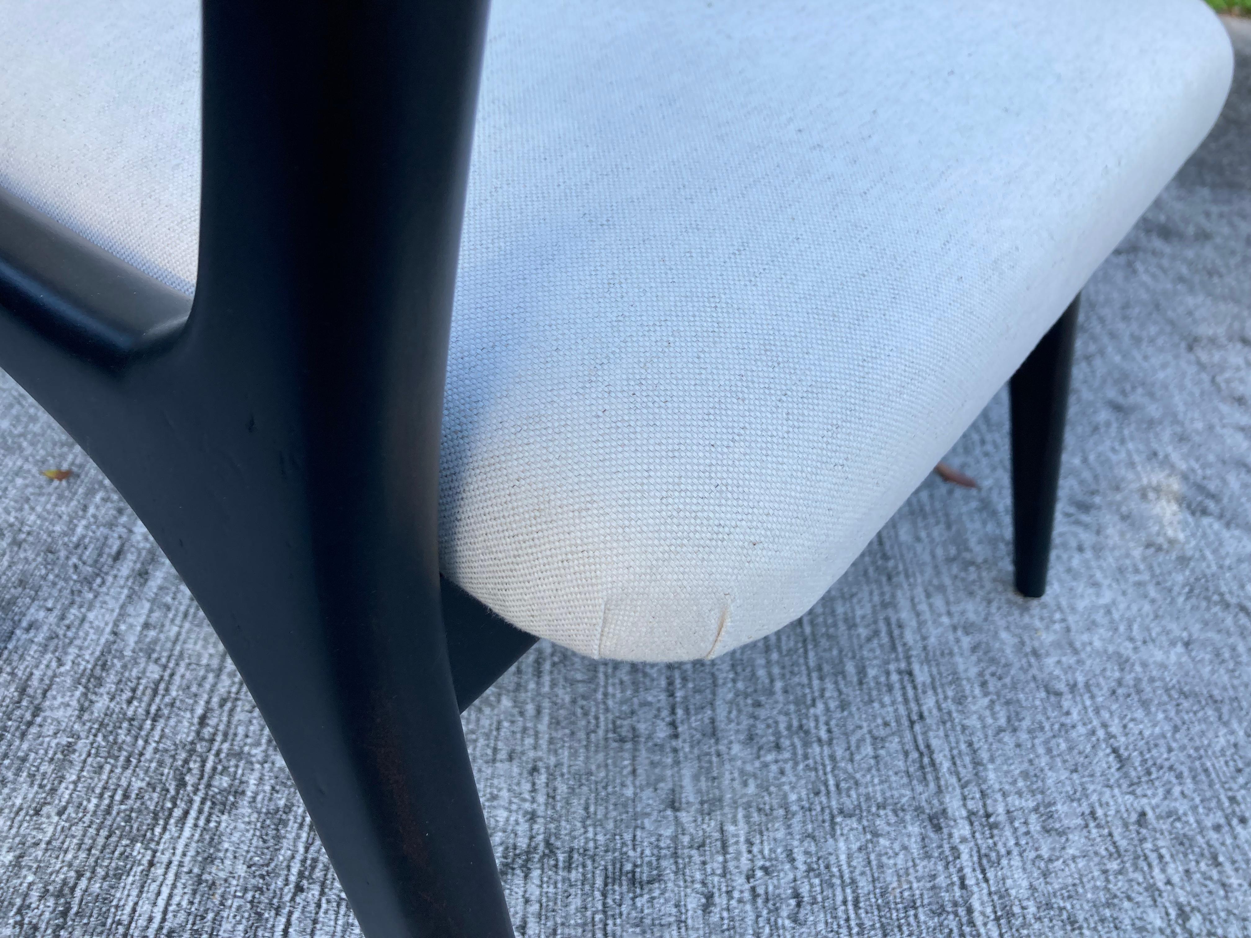 Sculptural Ebonized Arm Chair in the Style of Gio Ponti, Desk Chair 3