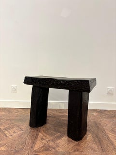 Sculptural ebony bench, unique model by Michel Kiriliuk, France, Circa 1990's