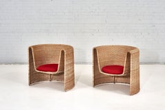 Sculptural Eero Aarnio Wicker Rattan Chairs, 1960