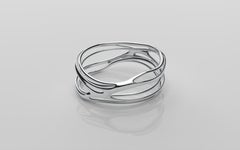 Sculptural Elegance Sterling Silver 3D Printed Divine Bracelet by Mattice Boets