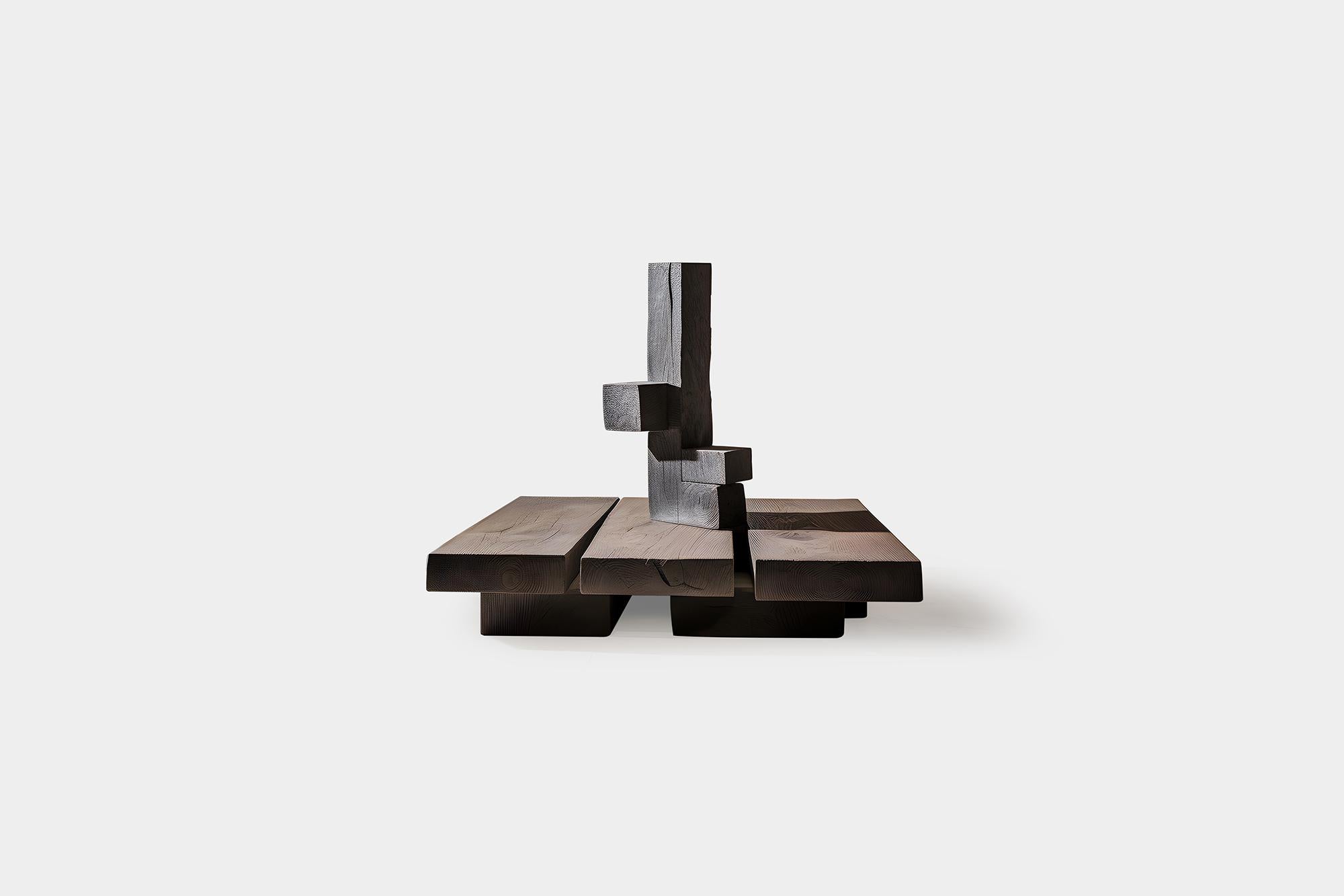 Mexican Sculptural Elegance Unseen Force #53: Joel Escalona's Solid Wood Coffee Table For Sale