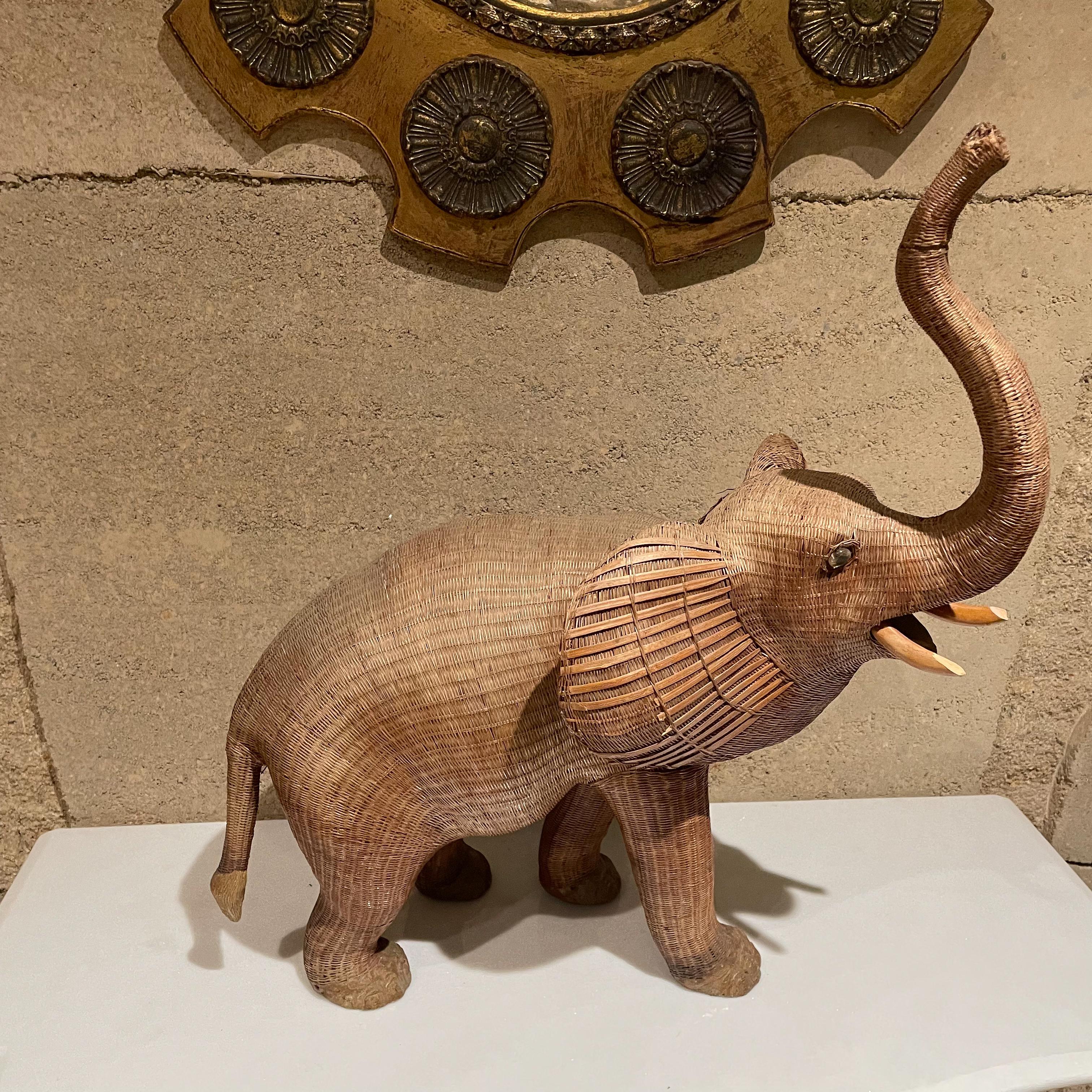 1940s Sculptural Wicker Elephant Decorative Box Style of Mario Lopez Torres 4