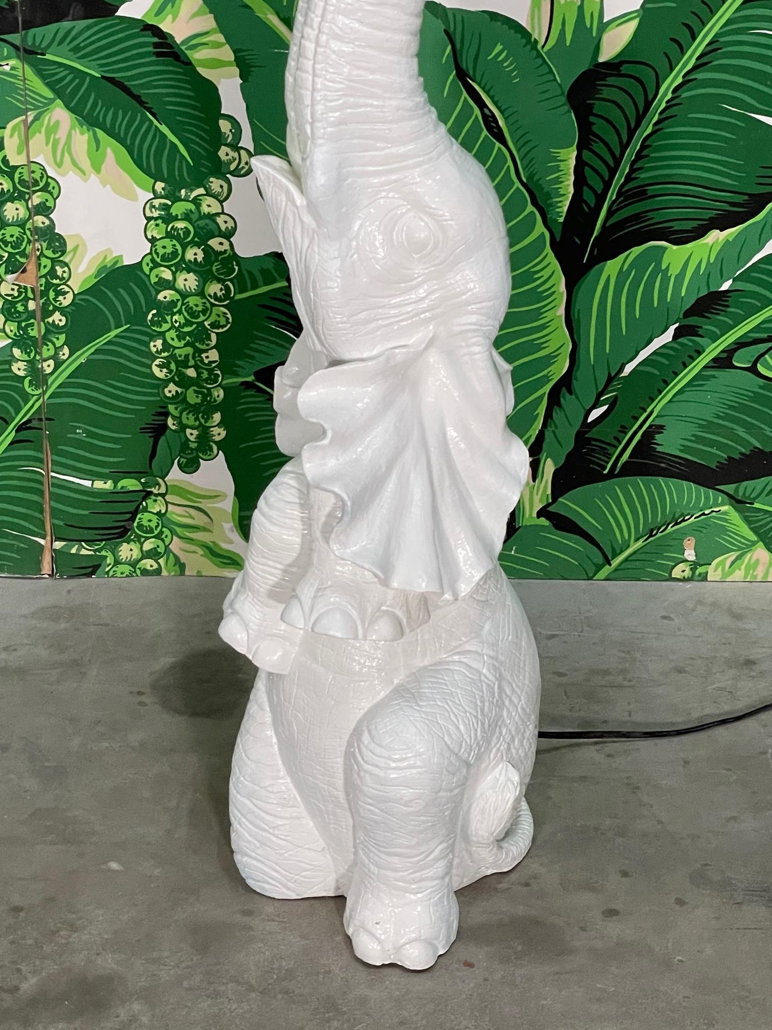 Hollywood Regency Sculptural Elephant Trunk Floor Lamp For Sale