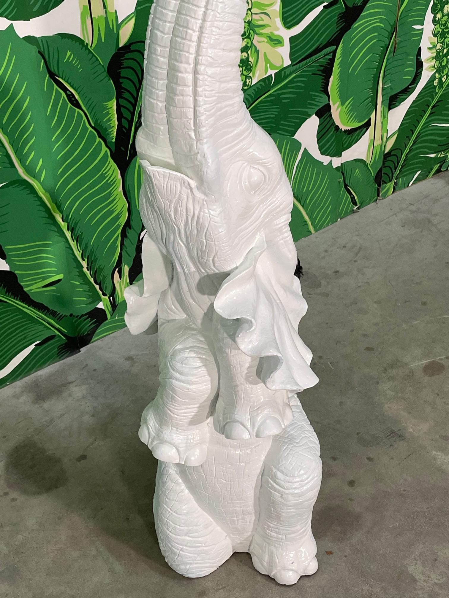 Resin Sculptural Elephant Trunk Floor Lamp For Sale
