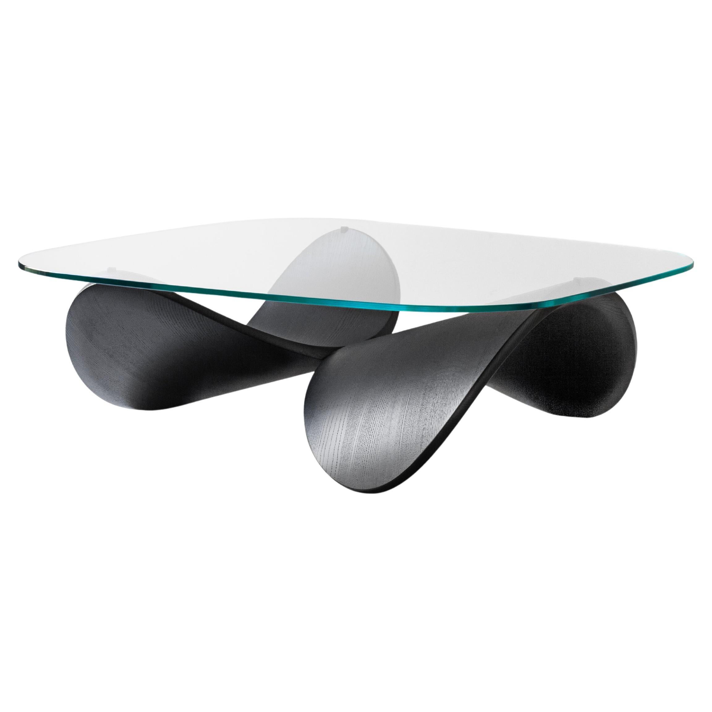 Sculptural Élevé Coffee Table, Handcrafted in Italy, Numbered Series, Black Wood