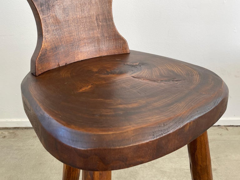 Mid-20th Century Sculptural Elm Wood Chair For Sale