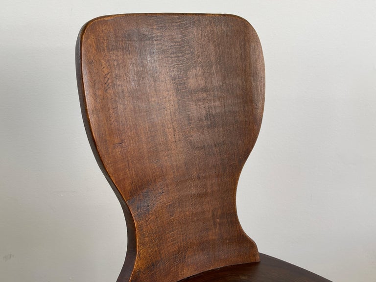 Sculptural Elm Wood Chair For Sale 1