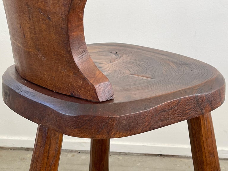 Sculptural Elm Wood Chair For Sale 4