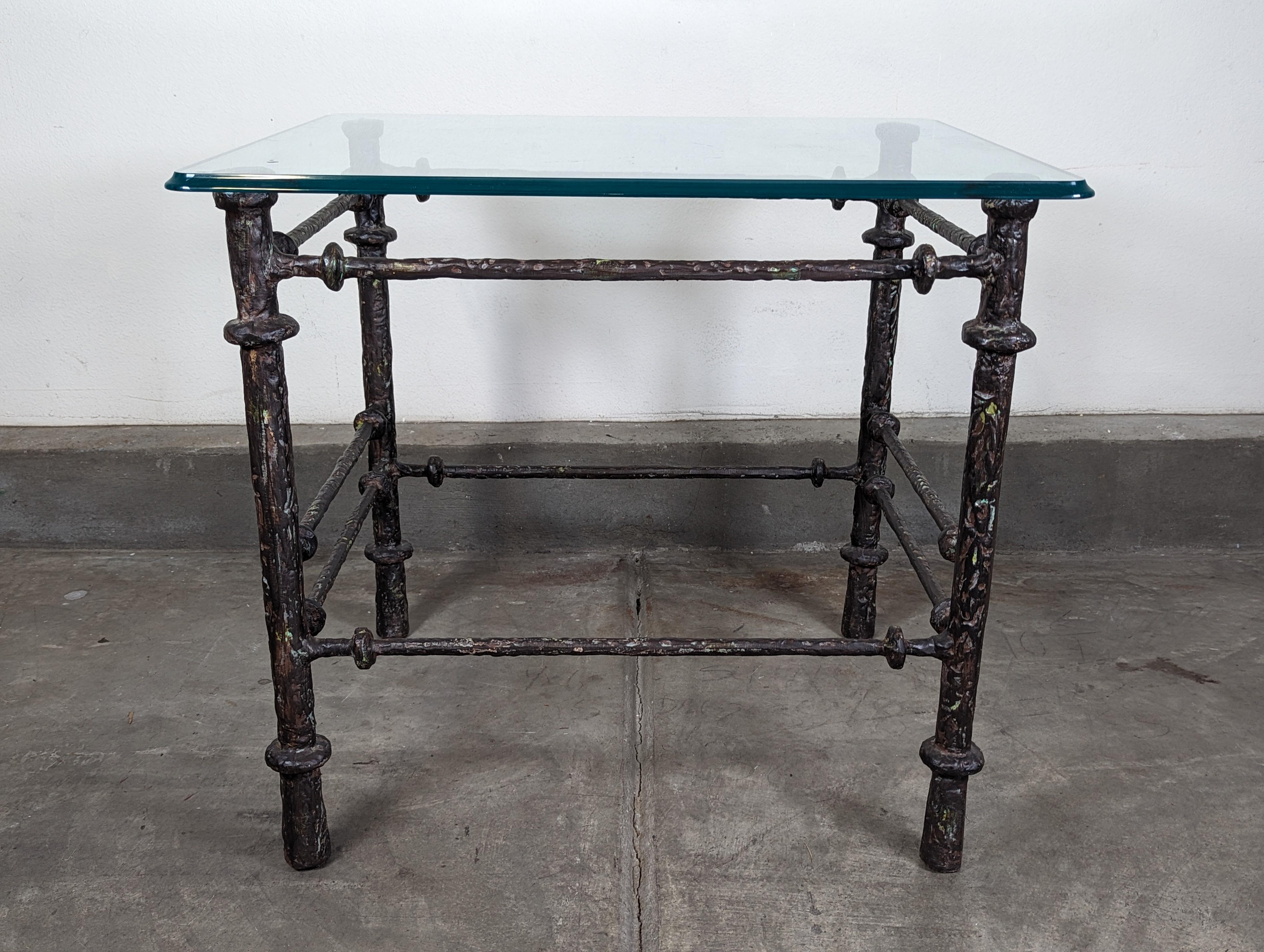 Late 20th Century Sculptural End Table, Bronze Finish, in the Manner of Diego Giacometti, c1970s  For Sale