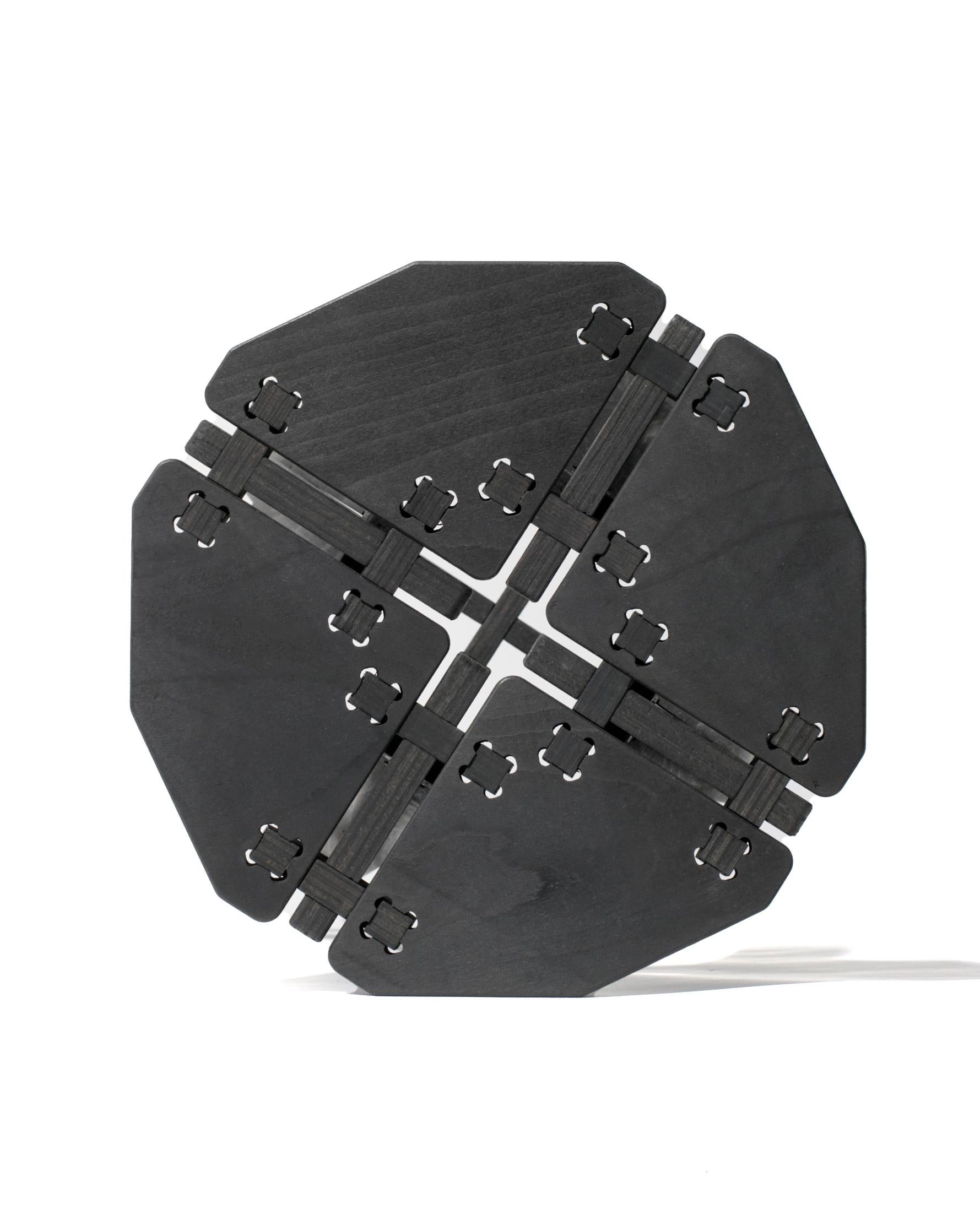 Sculptural engineered  complex 'Stack' bar stool /charcoal black/ For Sale 2